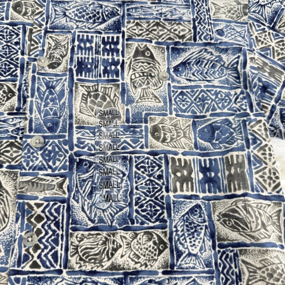 Campia Moda Fish Print Aloha Shirt Hawaiian Mens Small New NWT Beachwear Vintage - Picture 5 of 8